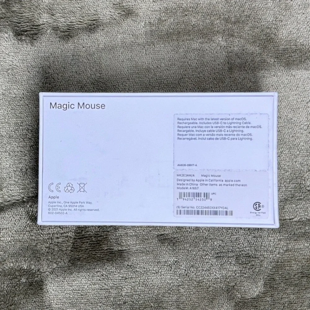 Apple Magic Mouse Original Retail Box Only Model A1657 MK2E3AM/A White